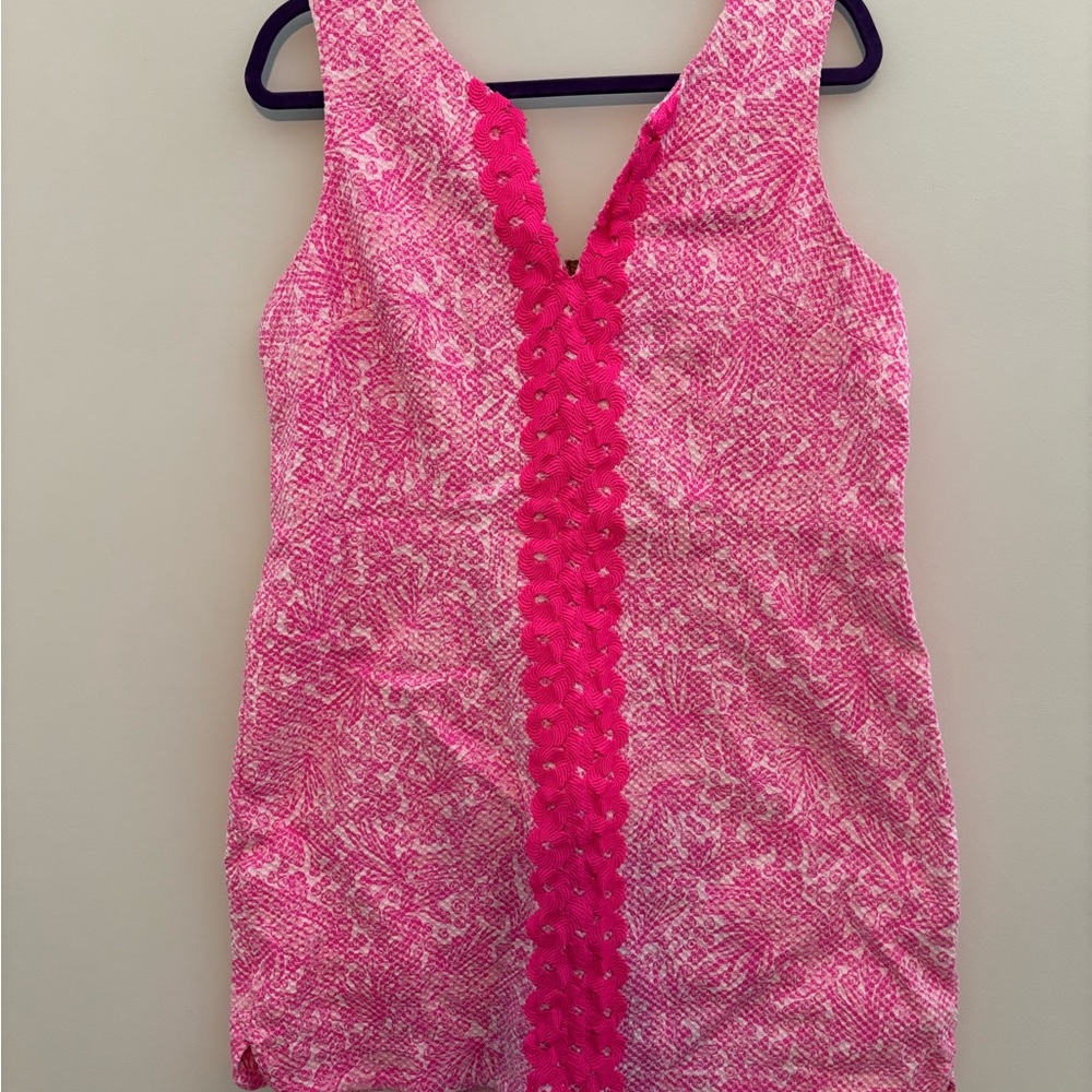 Pink Sleeveless Dress with Lace Detail